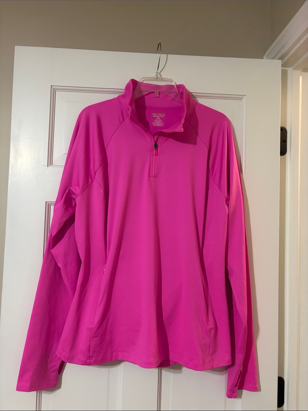 TEK GEAR XXL Bright Pink Quarter-Zip Pullover